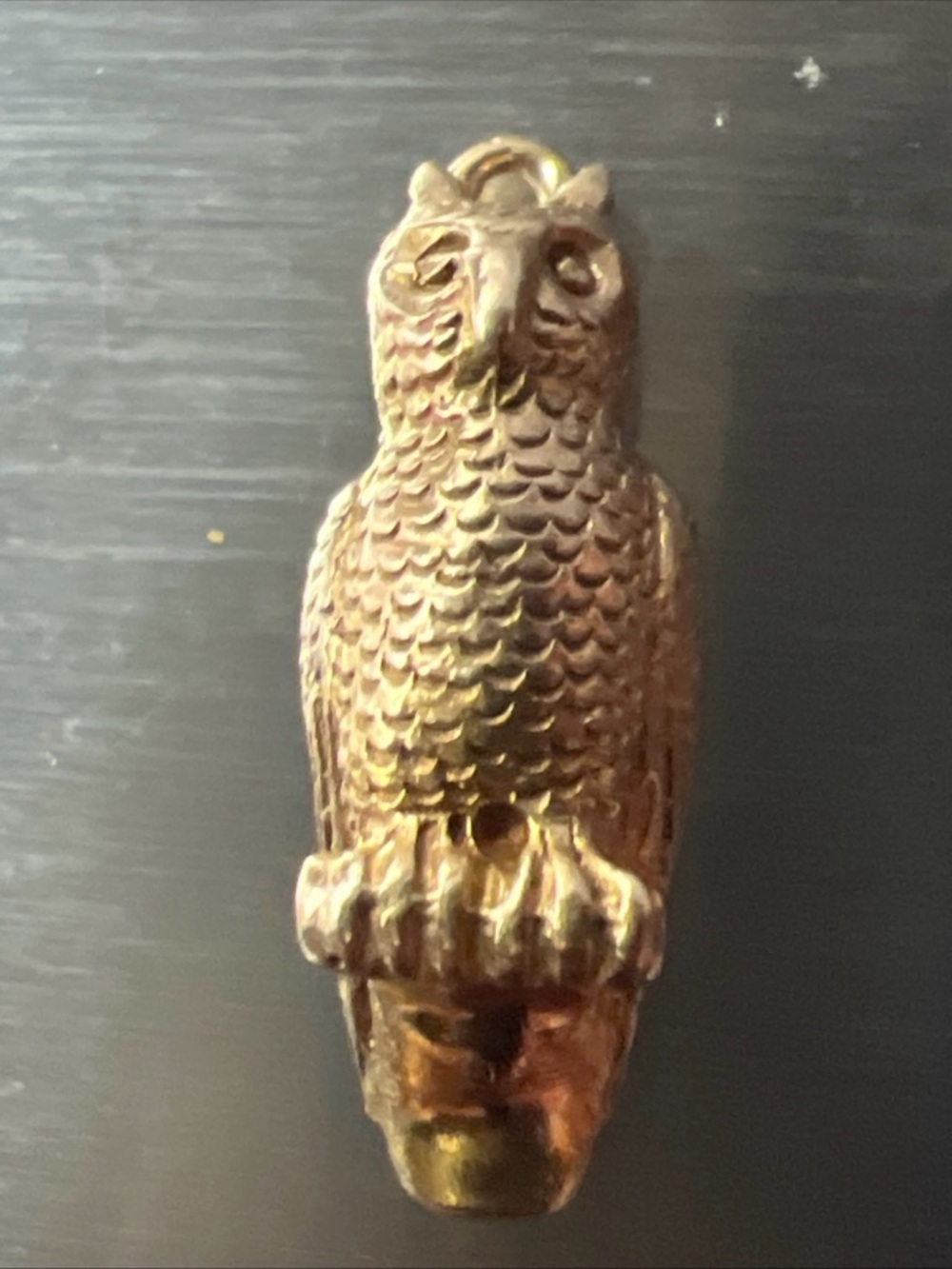 Vintage 14k Solid Yellow Gold OWL Bracelet/Necklace Charm Pendant 6.2 Grams